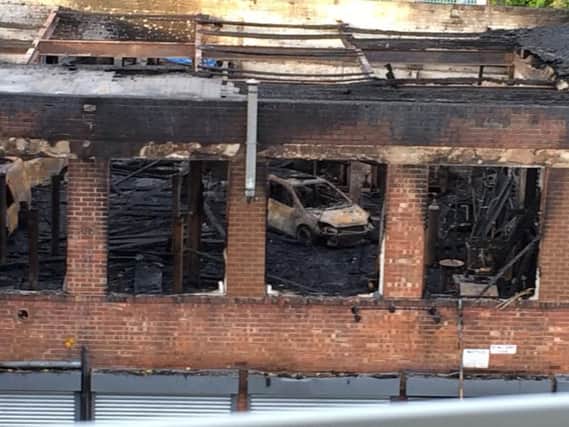 The MOT centre destroyed by fire
