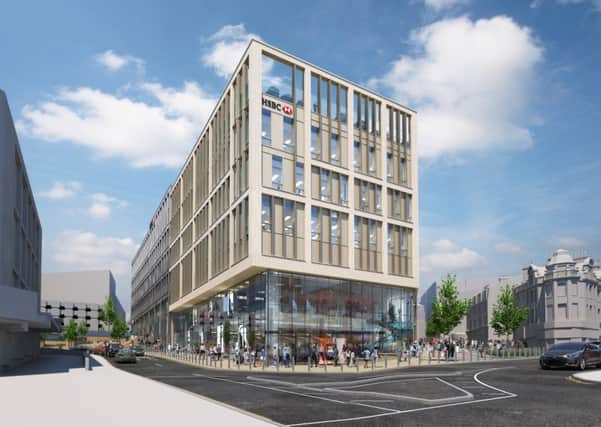 An artist's impression of the new HSBC office, phase on of Sheffield Retail Quarter.