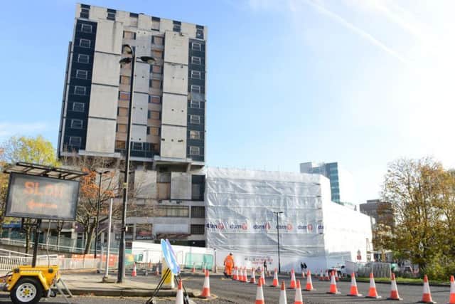 Work to replace Charter Square roundabout in Sheffield.