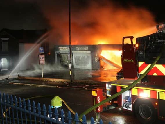 An MOT centre in Sheffield went up in flames - pic: South Yorkshire Fire and Rescue