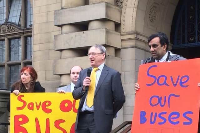 Coun Auckland during a protest outside Sheffield Town Hall in November last year