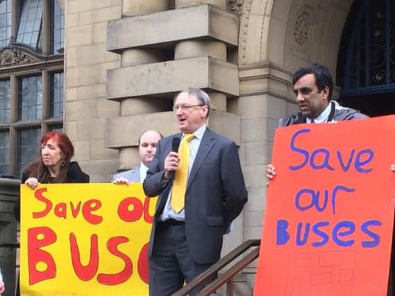 Coun Auckland during a protest outside Sheffield Town Hall in November last year