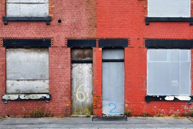 Derelict terraced houses. Picture: PA Photo/Handout.