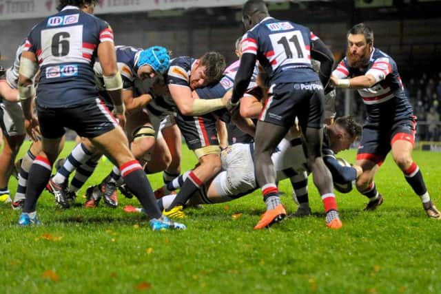 The Knights are unable to prevent Andy Saull scoring for Carnegie