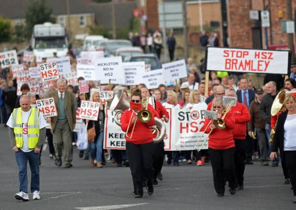 An anti-HS2 protest in Bramley