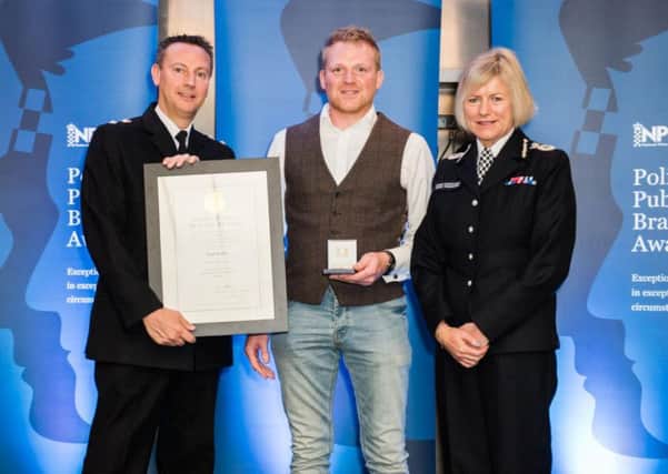 Scott Brown from Doncaster received a Gold medal at the 51st annual NPCC Police Public Bravery Awards held at the Radisson Blu Hotel in Bloomsbury, London.