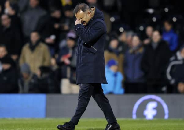 Disappointed Carlos Carvalhal at the final whistle. Pictures: Steve Ellis