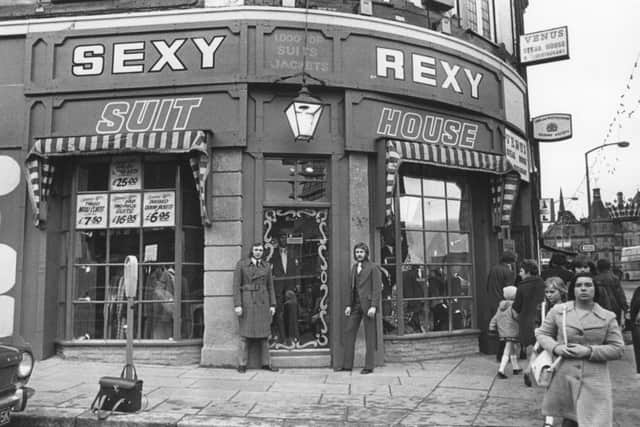Models at Sheffield store Sex Rexy's, featured in Neil Anderson's book, Shopaholics Guide to 1970s Sheffield