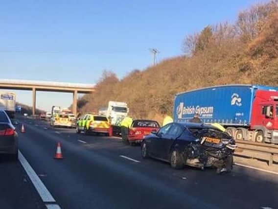 The scene of the accident on the A1. Photo by Free Press reader Simon Bridges.