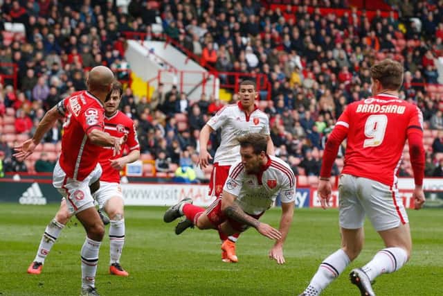 Billy Sharp in action against Walsall last season