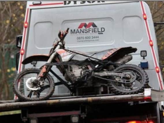 A bike seized by South Yorkshire Police