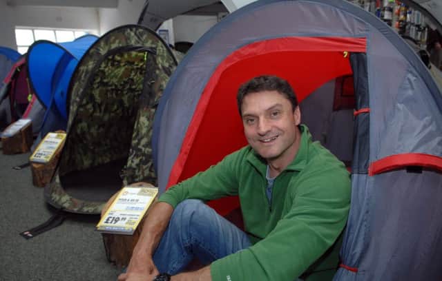 John Graham, MD of GO Outdoors, in tent department of their Sheffield store
  Picture by Chris Lawton