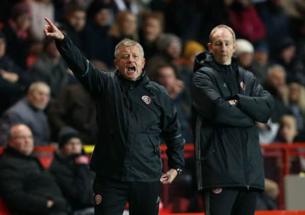 Sheffield United manager Chris Wilder (left). Pic David Klein/Sportimage