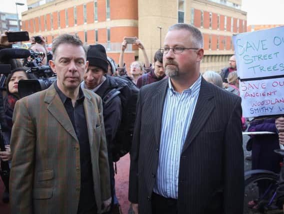 Simon Crump and Calvin Payne outside Sheffield Magistrates' Court. Picture Tom Maddick/SWNS