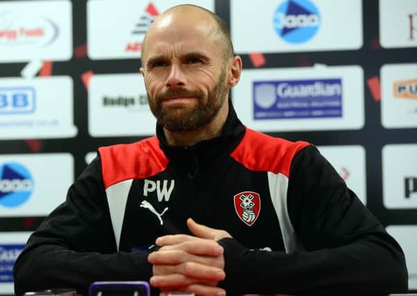 Paul Warne at his first press conference earlier today. Pictures: Scott Merrylees