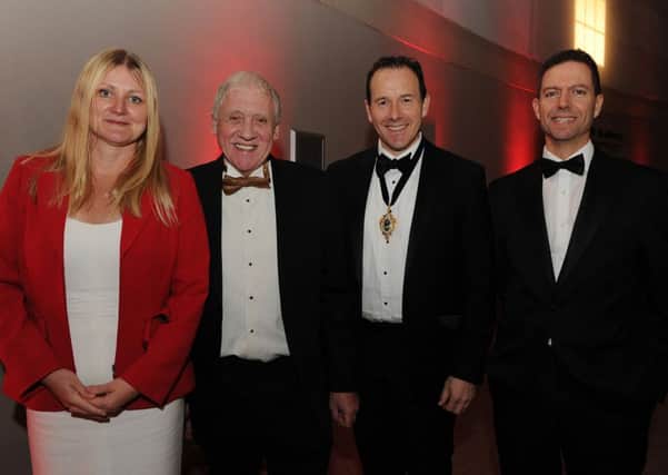 The Star Editor Nancy Fielder, Harry Gration of BBC Look North, Meadowhall Director Darren Pearce and Business Editor David Walsh at the Sheffield Business Awards 2016.
