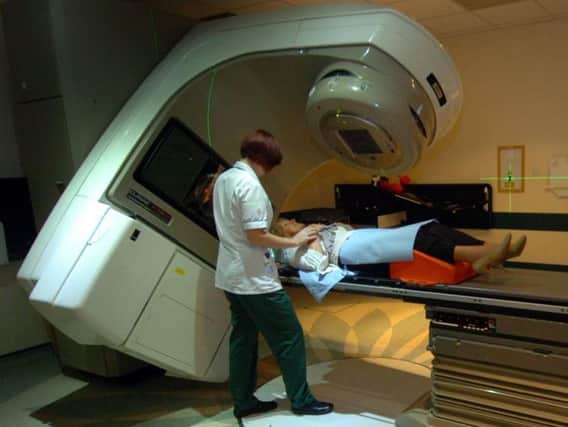 A radiotherapy room at Weston Park Hospital in Sheffield