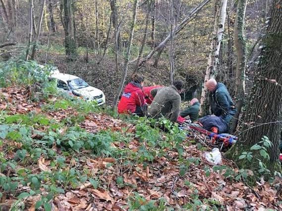 A woman fell in Chesterfield woodland