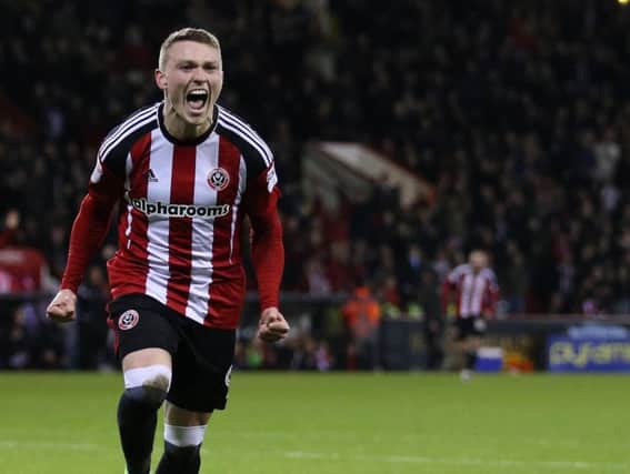 Caolan Lavery is overjoyed after scoring his first Sheffield United goal