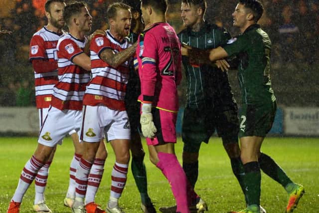 James Coppinger's red-card offence. Picture: Howard Roe