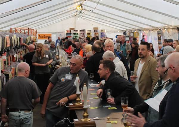 Revellers at the Sheffield Beer and Cider Festival.