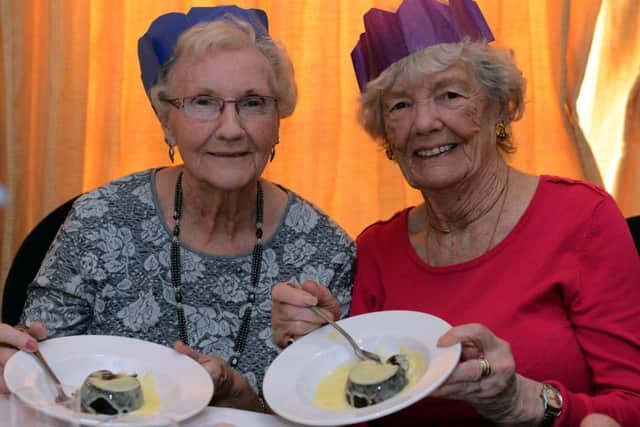Christmas lunch at the Niagara conference centre for people who live alone and feel isolated over Christmas. Marjorie Pugh and Irene Lindley