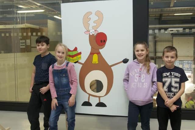 Youngsters at Barnsley College's Santa's Grotto.