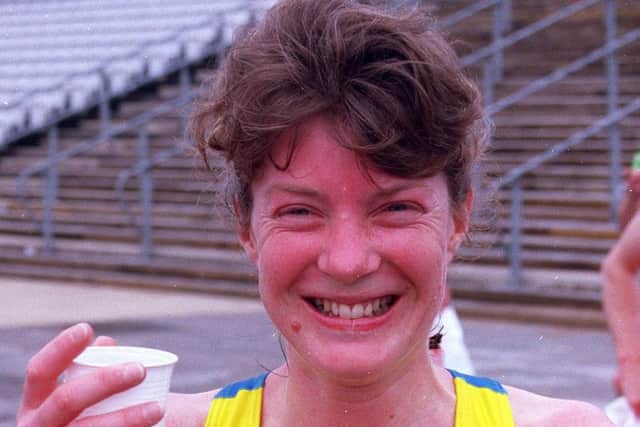 Jane Shields winner of the Ladies race in the 1997 Sheffield Half Marathon