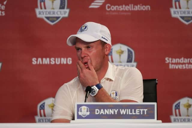 Danny Willett speaks to the media during a practice session ahead of the 41st Ryder Cup at Hazeltine National Golf Club in Chaska, Minnesota, USA. PRESS ASSOCIATION Photo