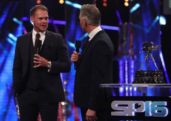 Danny Willett is interviewed by Gary Lineker during the BBC Sports Personality of the Year