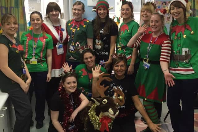 M2 Ward elves taking part in activities at Sheffield Children's Hospital for National Elf Service Day