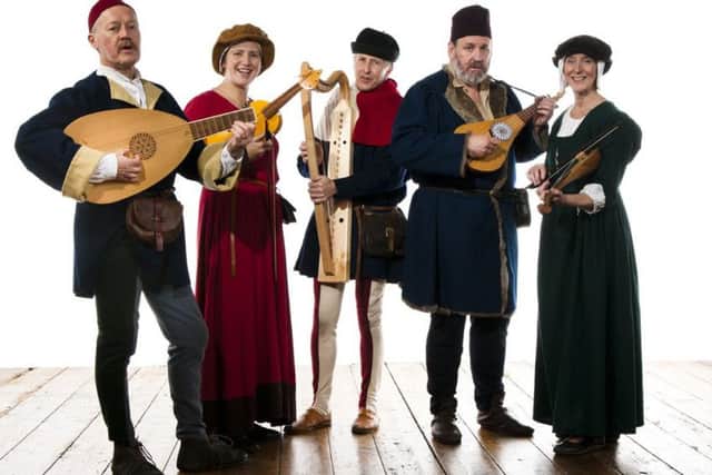 Period music group The York Waits in 15th-century costume