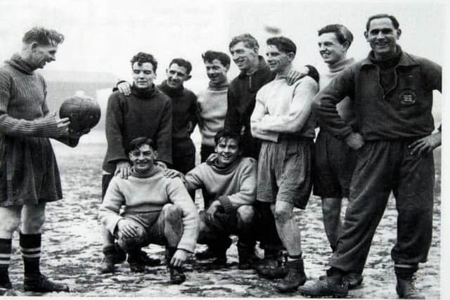 Former Doncaster Rovers player and manager Peter Doherty (left).