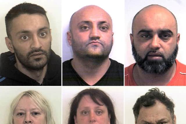 BEST QUALITY AVAILABLE 

Undated handout file photos issued by South Yorkshire Police of (left to right top) brothers Arshid Hussain, 40, Basharat Hussain, 39, and Bannaras Hussain, 36, and (left to right bottom) Karen MacGregor, 58, (left), Shelley Davies, 40, and Qurban Ali, 53, who will all be sentenced today at Sheffield Crown Court after a series of women - most now in their 30s - told a jury how they were sexually, physically and emotionally abused in the South Yorkshire town when they were in their early teens. PRESS ASSOCIATION Photo. Issue date: Friday February 26, 2016. The jury heard how the Hussain brothers "ruled Rotherham" with their drugs and guns operation and abused girls with impunity. See PA story COURTS Rotherham. Photo credit should read: South Yorkshire Police/PA Wire 

NOTE TO EDITORS: This handout photo may only be used in for editorial reporting purposes for the contemporaneous illustration of events, things or the people in the image or facts mentioned in the caption. Reuse of the pi