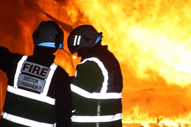 Firefighters in action