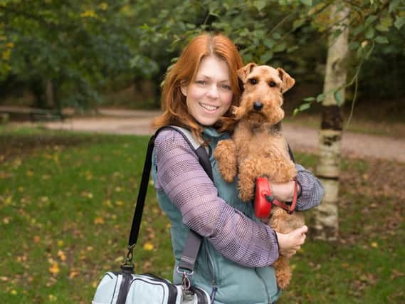 Sheffield's Ruth Lucas, her dog Bronwyn and the Rovernighter bag