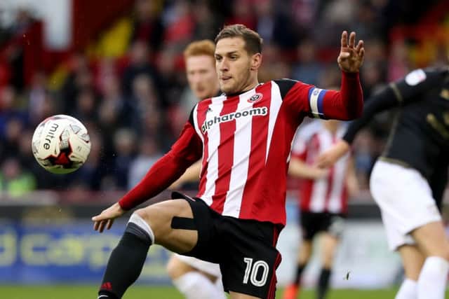 Billy Sharp of Sheffield United during the English League One match at Bramall Lane Stadium, Sheffield. Picture date: October 29th, 2016. Pic Jamie Tyerman/Sportimage
