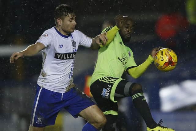 Sheffield United target Joe Riley, pictured in action against the Blades during a loan spell at Bury last year