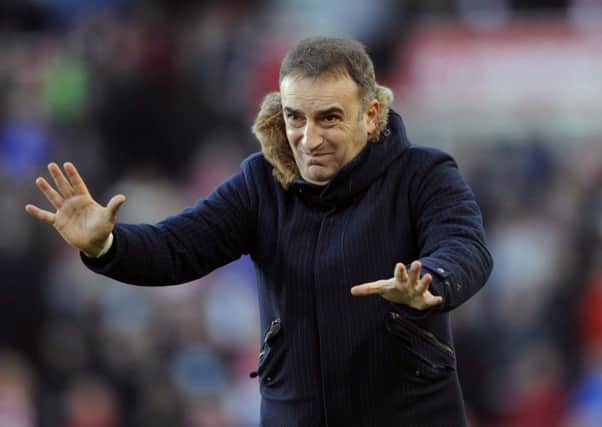 Carlos Carvalhal on the touchline at the Riverside