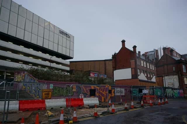 The site with the O2 Academy in the background.