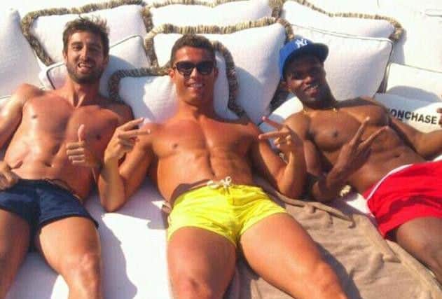 Ronaldo and Semedo (right) on holiday together. (Photo: Twitter).
