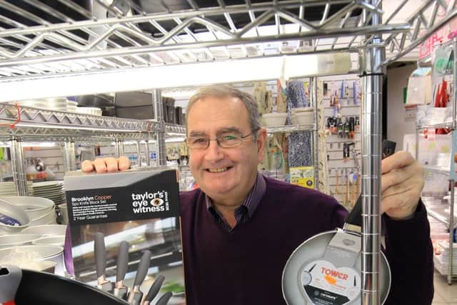 Shopping buzz feature on Chapel Walk in Sheffield. Pictured is Barry Short from the Cookshop Clearance Company. Picture: Chris Etchells