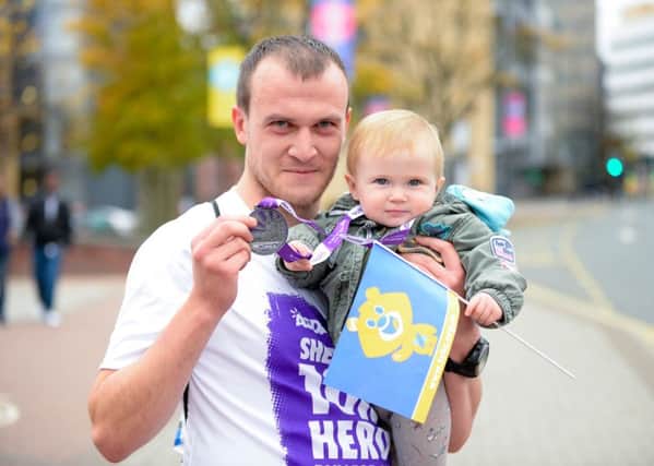Andy Staley with his 14-month-old daughter Olivia. Andy will be running the London Marathon 2017 to raise funds for Sheffield Children's Hospital.