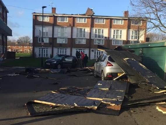 Wind ripped a roof off a maisonette