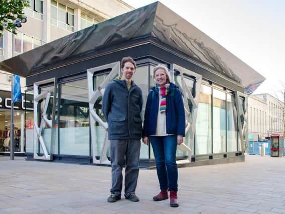 Sheffield-based Coralie Turpin and Owen Waterhouse have designed the artwork on the side of the new kiosks on The Moor. Photo: Will Roberts
