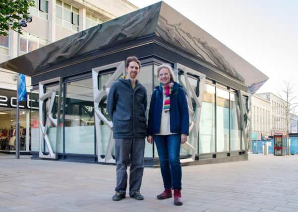 Sheffield-based Coralie Turpin and Owen Waterhouse have designed the artwork on the side of the new kiosks on The Moor. Photo: Will Roberts