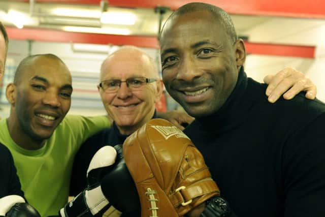Junior Witter and Johnny Nelson with Brendan Ingle
