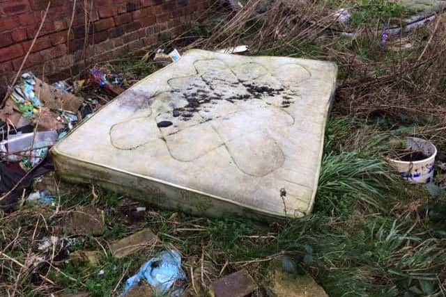 This mattress was among a number of items strewn across the Sheffield suburb