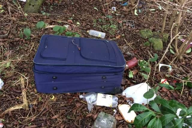 Suitcases had also been dumped in the area