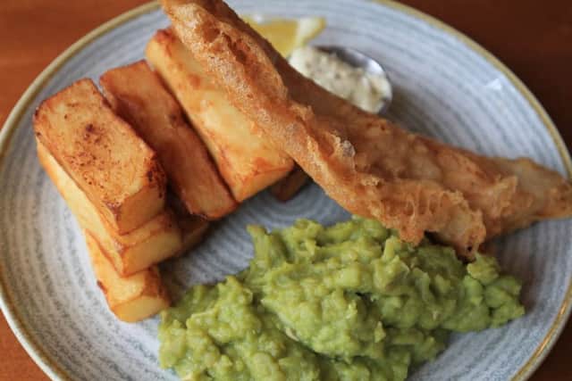 Food review at The Broadfield on Abbeydale Road in Sheffield. Fish and chips. Picture: Chris Etchells